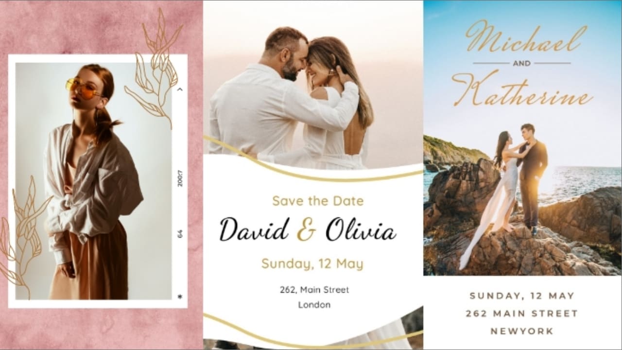 Instagram story template, event promo template, wedding invitation template. LightX mobile photo editor