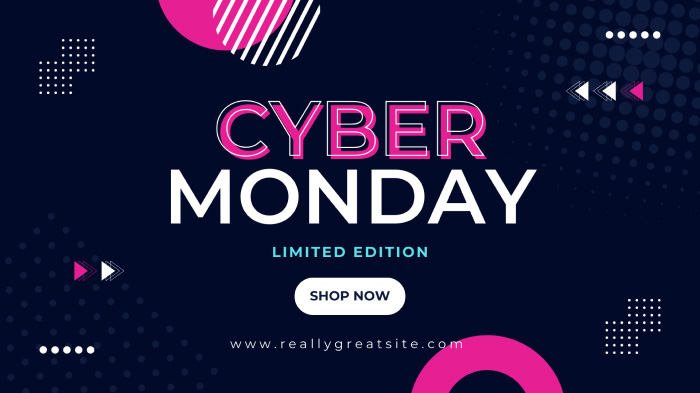 An image promoting limited edition Cyber Monday products. 