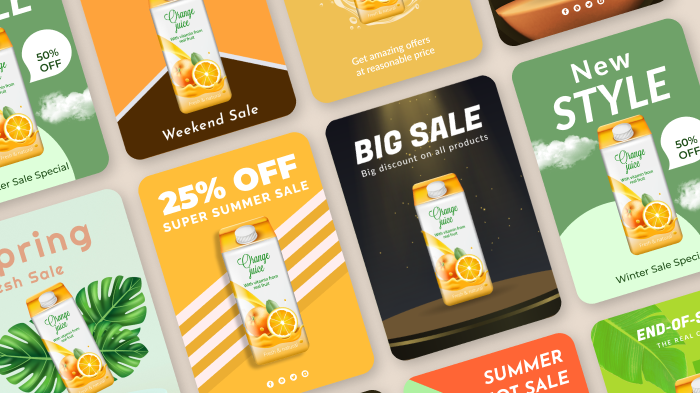 Juice bottle product images created using AI for marketing materials and flyers, showcasing appealing layouts.