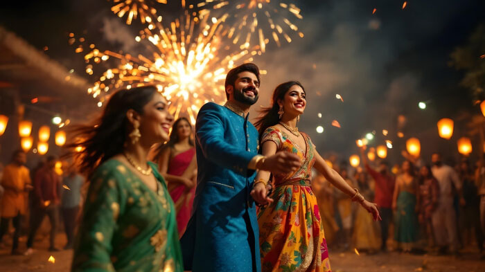 Diwali photoshoot ideas featuring dance during celebration