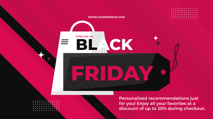 An image promoting Black Friday’s personalized recommendation offer for customers.