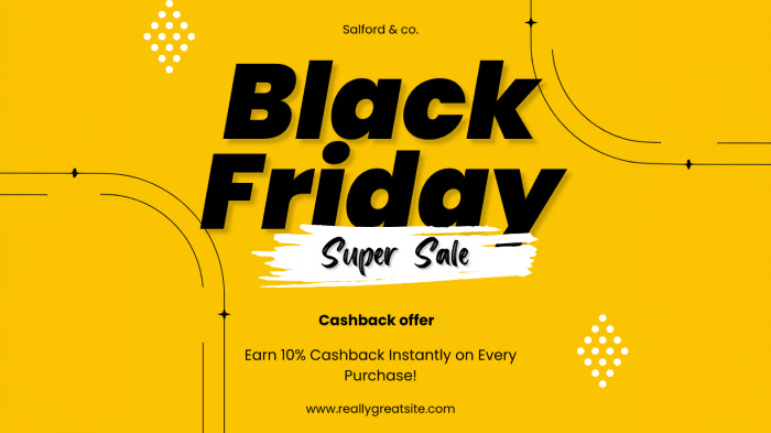 An image promoting Black Friday post-purchase reward of instant cashback on every purchase.