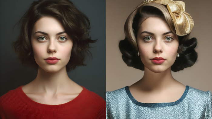 The before and after effect of applying the AI Retro filter that gives a rather vintage look associated with classical pictures.