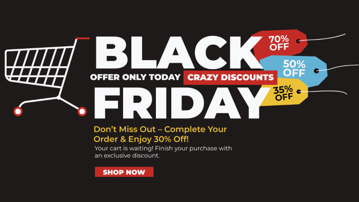 Alt text: An image featuring Black Friday cart abandonment reminder.