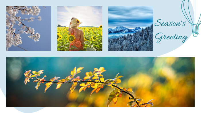 make a collage on iPhone photos for different seasons