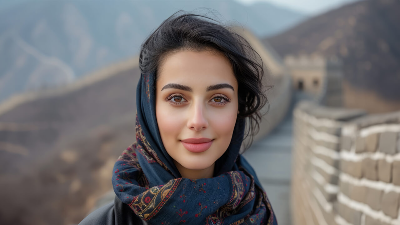 A photo of a woman with a softly blurred background generated by AI