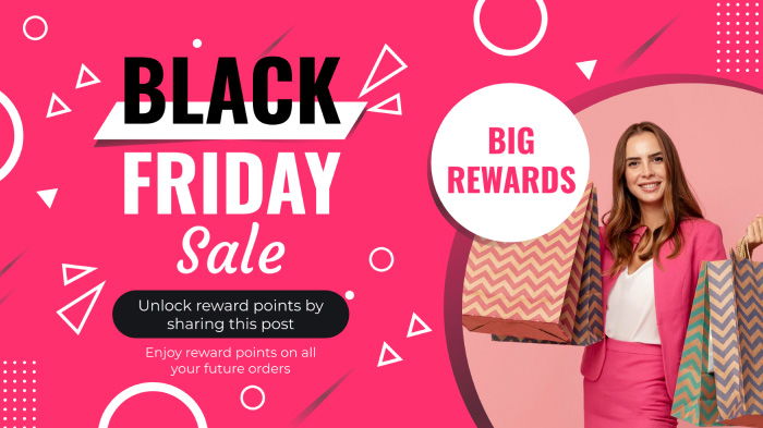 An image promoting special Black Friday reward points for social shares.