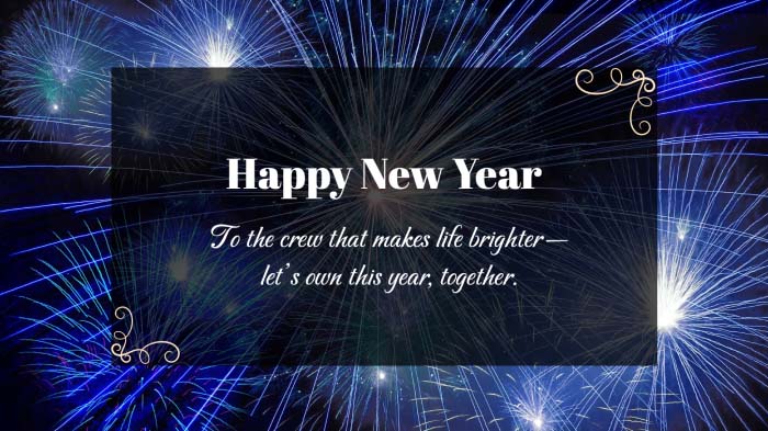 A New Year card design with a fireworks background and a Happy New Year 2025 wish for family.