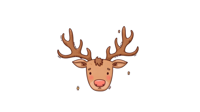 A simple reindeer face drawing.