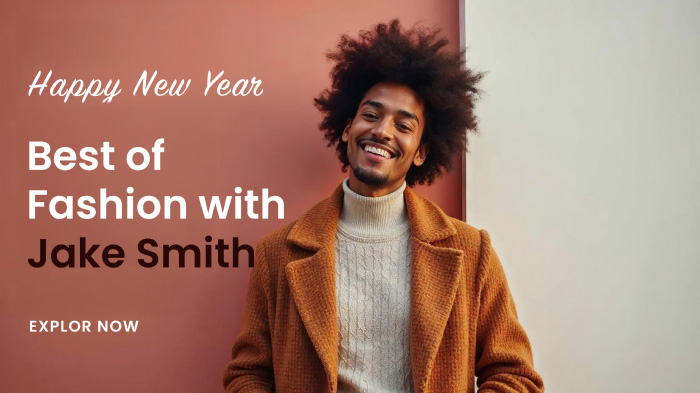 An advertisement on New Year’s collaboration with a male fashion influencer.