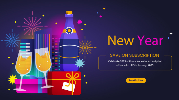 An illustrated advertisement on New Year’s subscription discount.