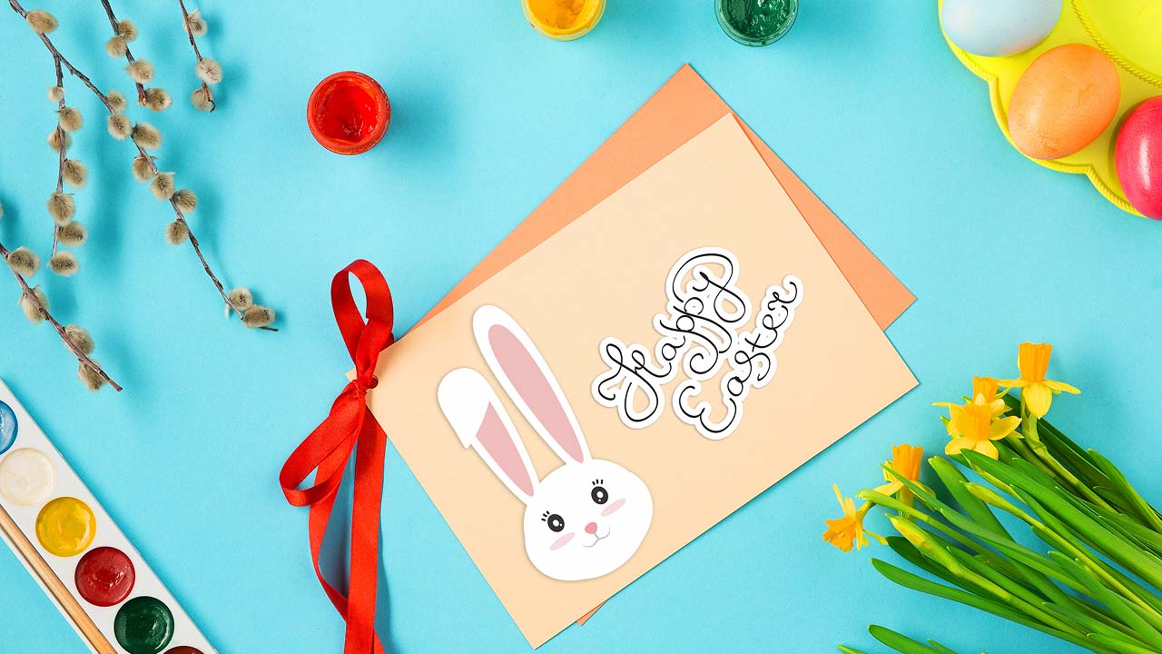 Handmade DIY Easter card with creative designs and colorful decorations